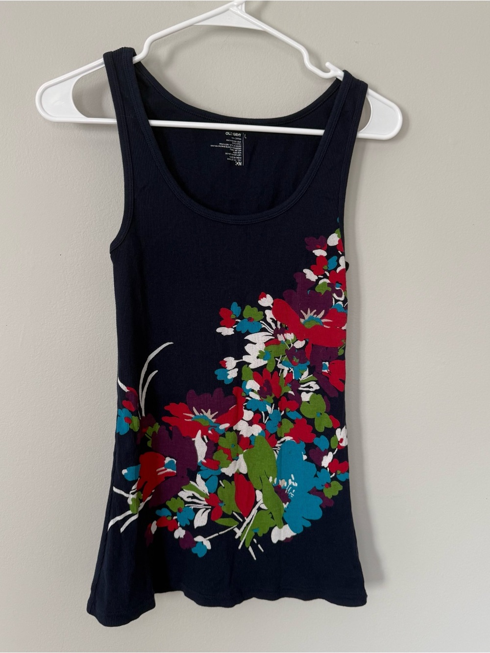 Vintage 2009 Old Navy Floral Ribbed Tank Top